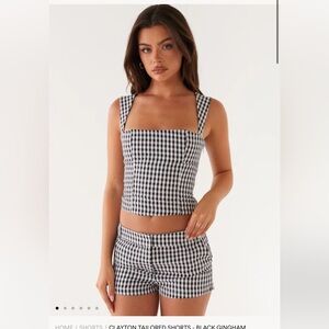 Peppermayo Black and White Gingham Shorts